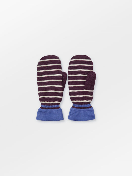Thin Striped Emerald Mittens Clothing - Becksöndergaard