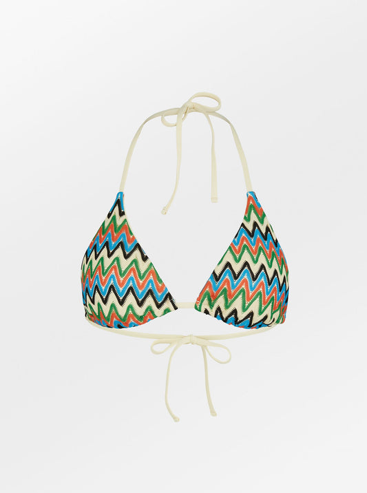 Amber Bikini Top - Coral/Blue Clothing - Becksöndergaard