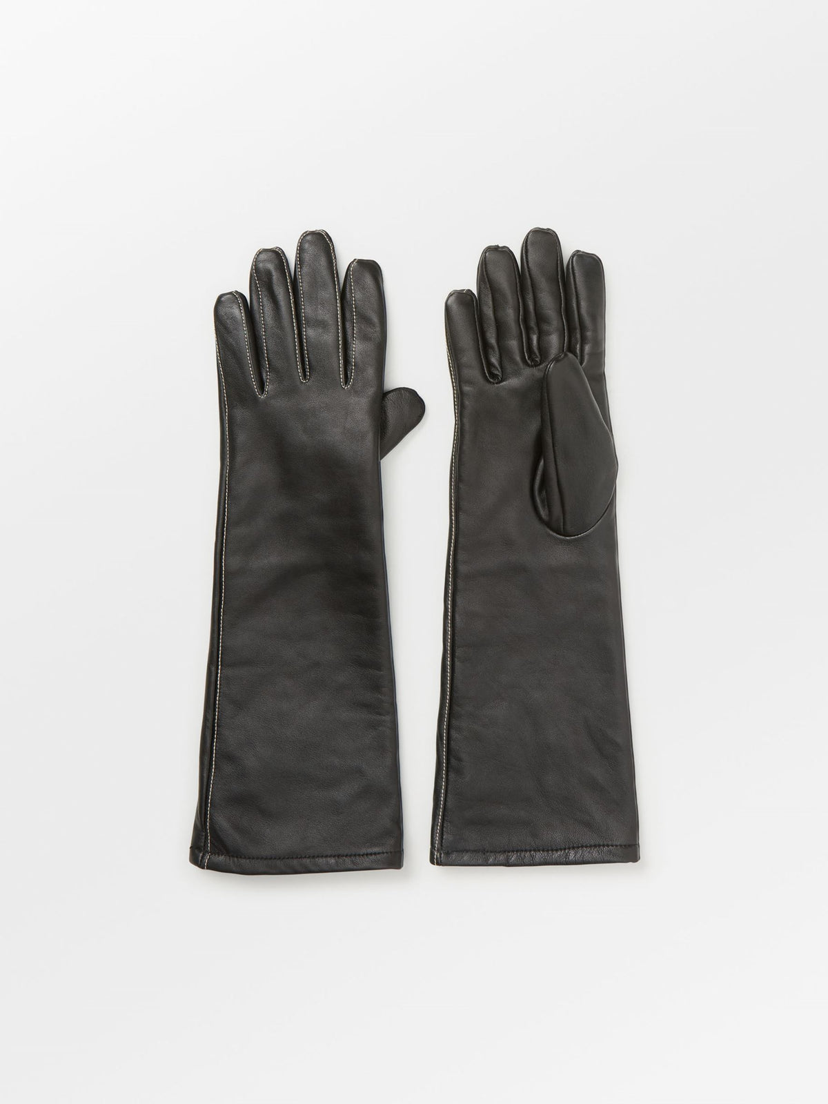 Long Smooth Leather Gloves Gloves - Becksöndergaard