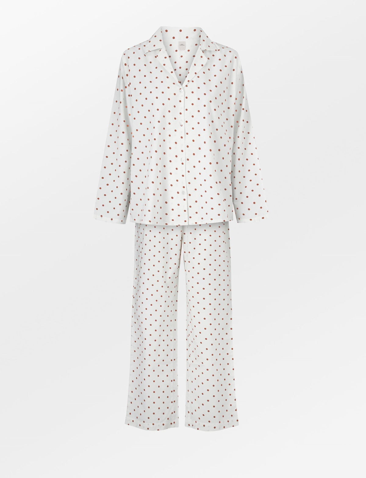 Dot Pyjamas Set - Caramel Brown Clothing - Becksöndergaard