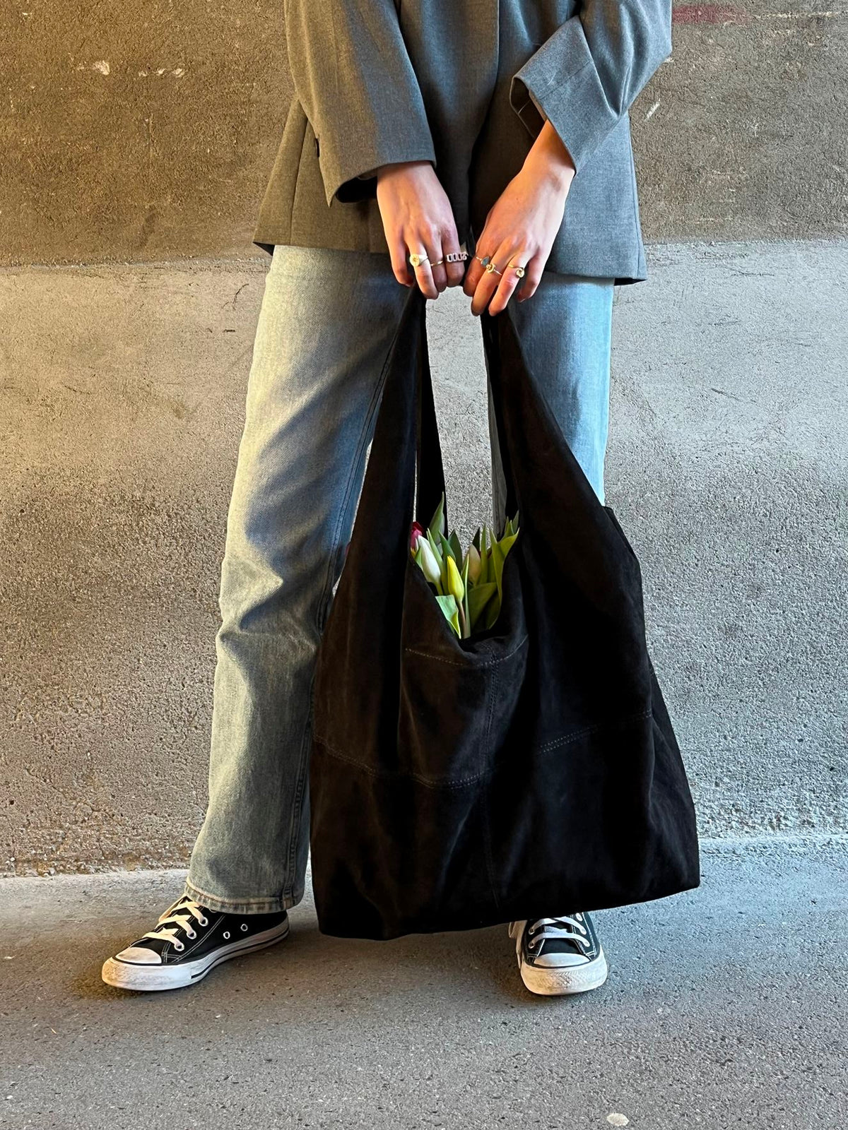 Suede Dalliea Shopper Bag - Black OneSize - Becksöndergaard